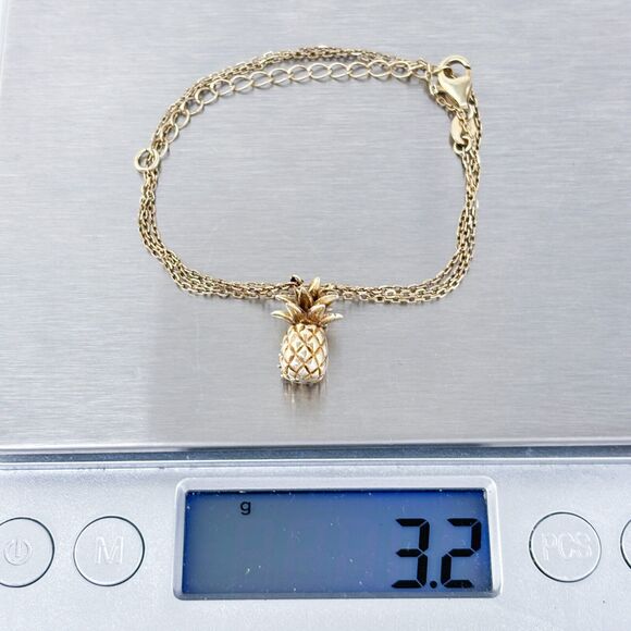 Pineapple Cubic Zirconia Pendant | Vintage Sterling Silver 925 Necklace 16"-18" - Picture 4 of 4